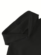 Autumn and Winter Women's Fashion Casual -lined Thickened Pullover Long Sleeve European and American Hooded Sweatshirt with Print Sweatshirt Long Trendy Casual Versatile - Black