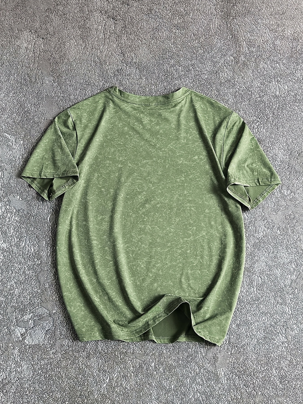 Men's Round-neck Graphic Print Short-sleeve T-shirt, Suitable for Summer Casual Sports - Army Green