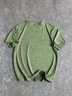 Men's Round-neck Graphic Print Short-sleeve T-shirt, Suitable for Summer Casual Sports - Army Green