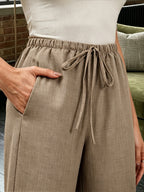 2pcs Women's Quick-Dry Compression Capri Pants - Full-Length Suitable for,, & Casual Wear, Pocketed Leggings, Machine Washable Solid Color Pants for Year-Round and Everyday Use - Coffee... Khaki Exquisite Hemp