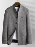Father'S Day Gift for Men, New Chinese-Style Stand-Up Collar Jacket for Men in Spring And Autumn, Chinese Style Is Elegant And Dignified, The Version Is Slim And Not Bloated, Daily Commuting And Leisure Show a Casual Style - Grey