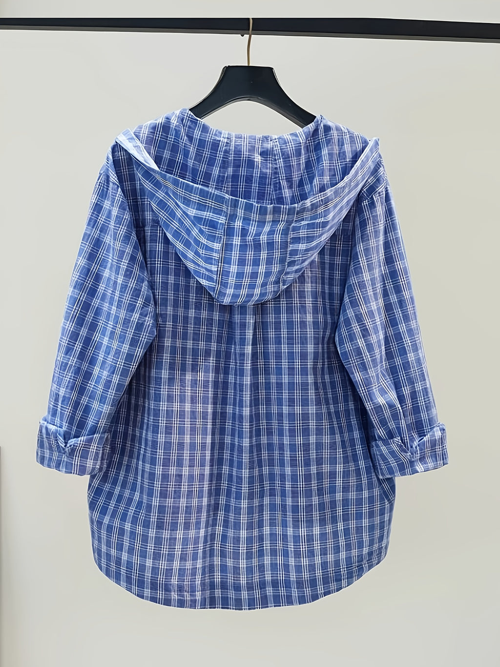 Spring/Summer Fashion Plaid Hooded Shirt - Mixed colors