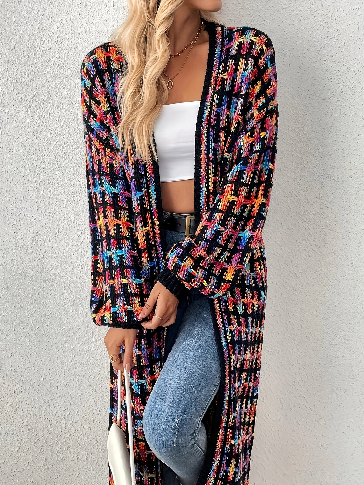 For Elegant Ladies, There Is a Long Style Cardigan with Fringed Hems. It Comes in Multiple Colors, Made of Acrylic, And Is Machine Washable - Burgundy