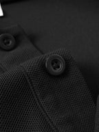 GC2-3510# A New Long-Sleeve Polo Shirt for The Autumn And Season Featuring a Minimalist Mountain Pattern Print. It Boasts a Classic And Mature Design with a High-Quality Feel. The Collared Top Is Made from Comfortable And Breathable Fabric That Is W - Black
