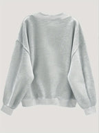Women'S Plus Size V-Neck Printed Sweatshirt, New Fashion Letter Print Fall Winter Warm Hoodie D 369 - Grey