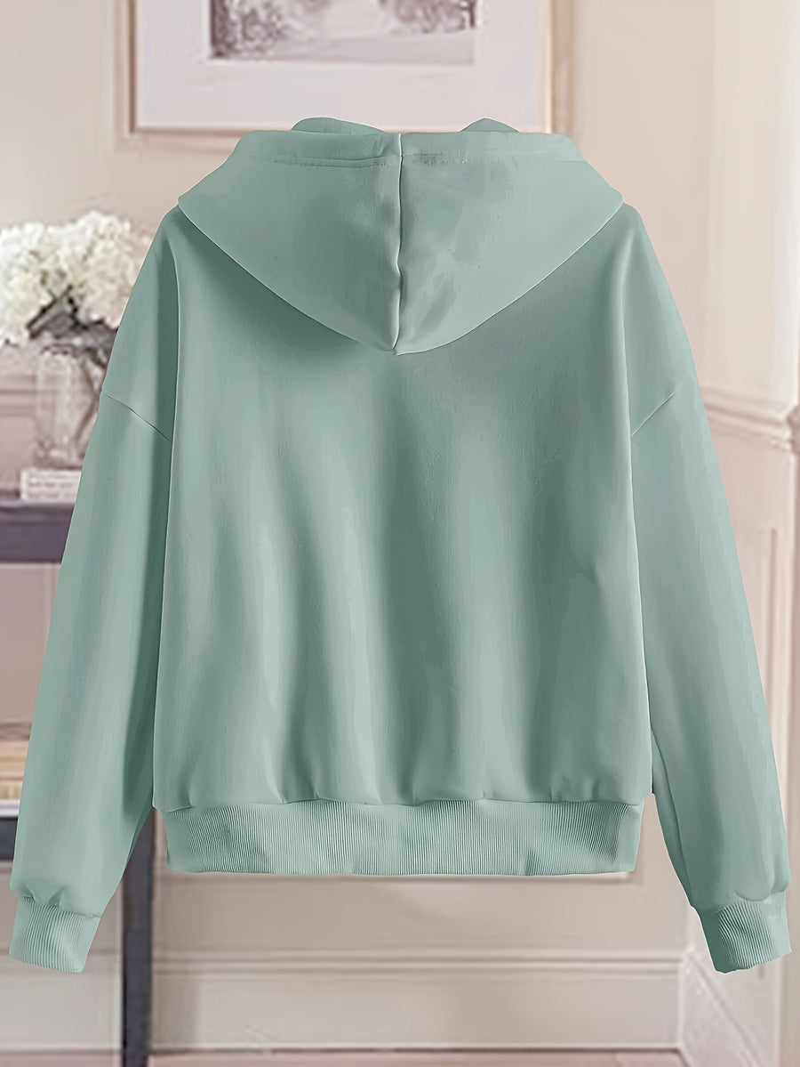 Women'S Fashion Zip Hoodie - Light Green