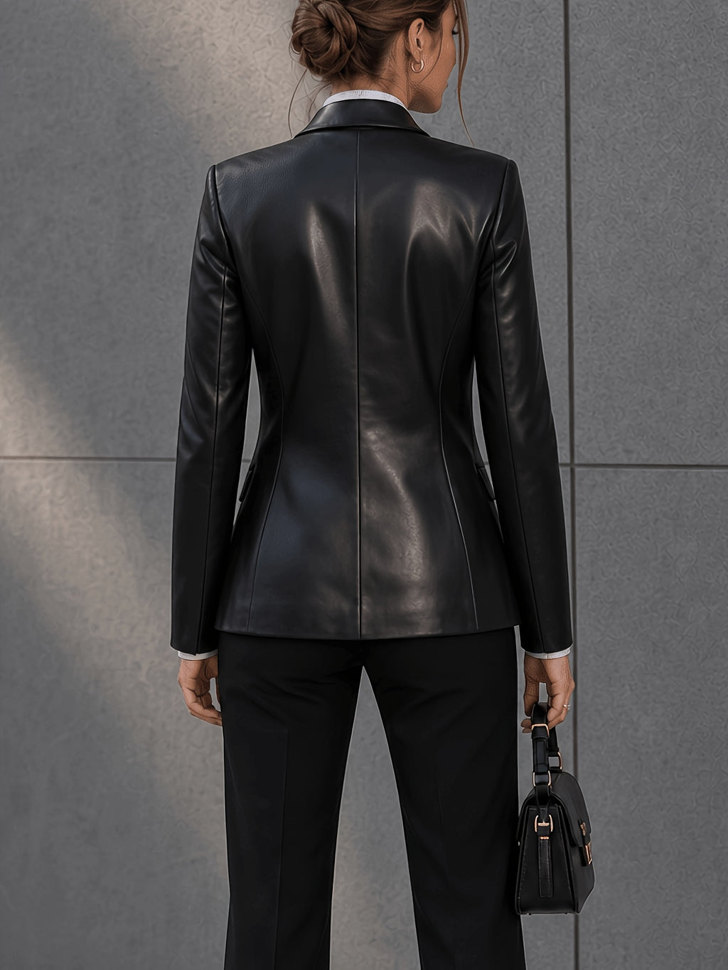 2026 Women'S Clothing New Style Fashion Versatile Long Sleeve Waist-Cinching Slim Fit Blazer Jacket with Lining And Pockets - Black