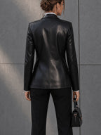 2026 Women'S Clothing New Style Fashion Versatile Long Sleeve Waist-Cinching Slim Fit Blazer Jacket with Lining And Pockets - Black