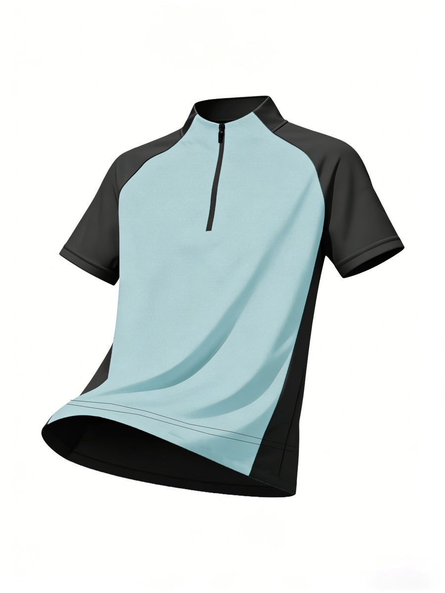 1pc Men's Quick-Dry Sports T-Shirt - Breathable, Sweat-Wicking Short Sleeve, Multiple Colors Available, Suitable for Gym and Summer Activities, Workout Top, Outdoor Sports, Gym Events. A Great Summer Gift, The Best Present for Him. - Light Blue