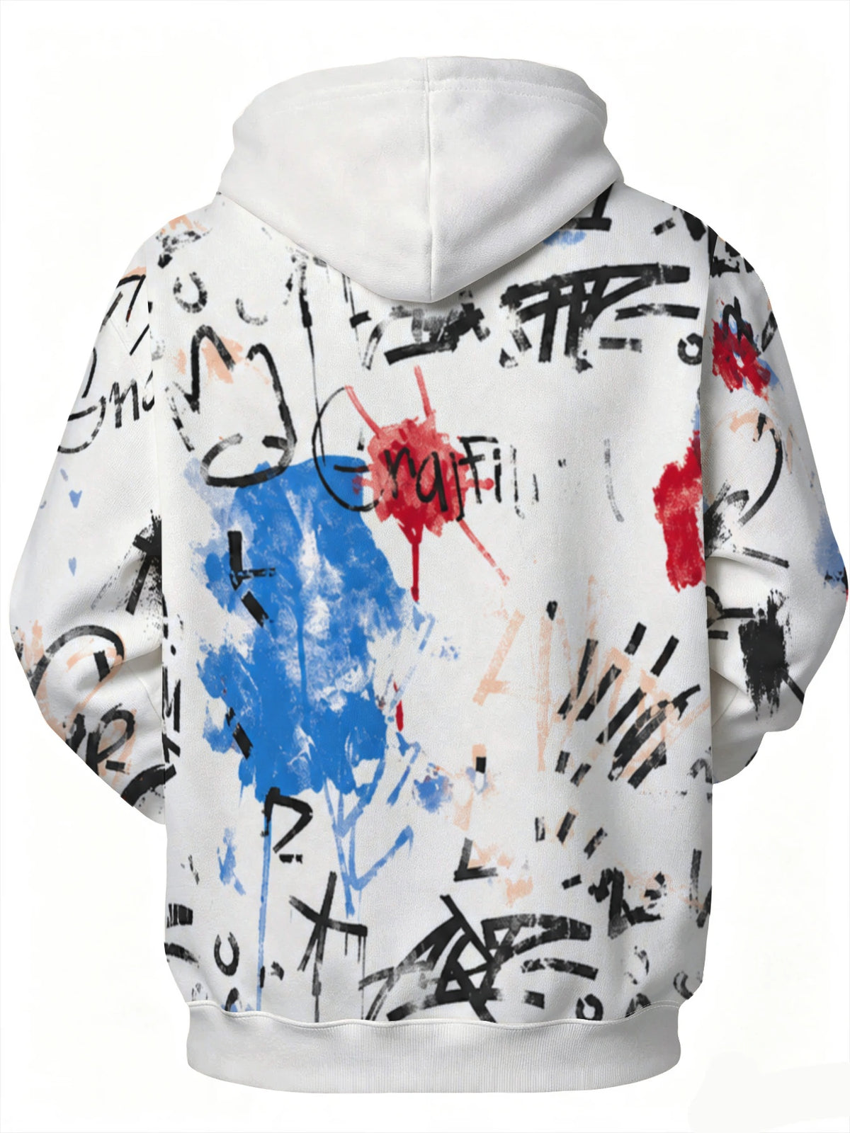 Men's Street Style Graffiti Print Hoodie Loose Casual Trendy Pullover Sweatshirt Spring Autumn  Hip-Hop Top Perfect for Daily Outing Skateboarding Commuting and More Scenarios - Mixed colors