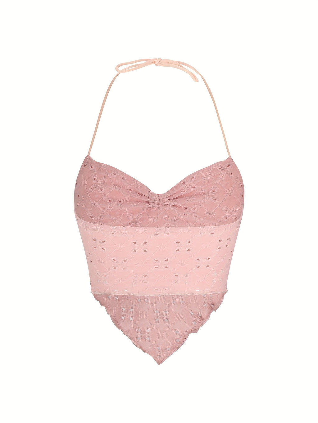 Y2K Drawstring Backless Camisole Top - Pink