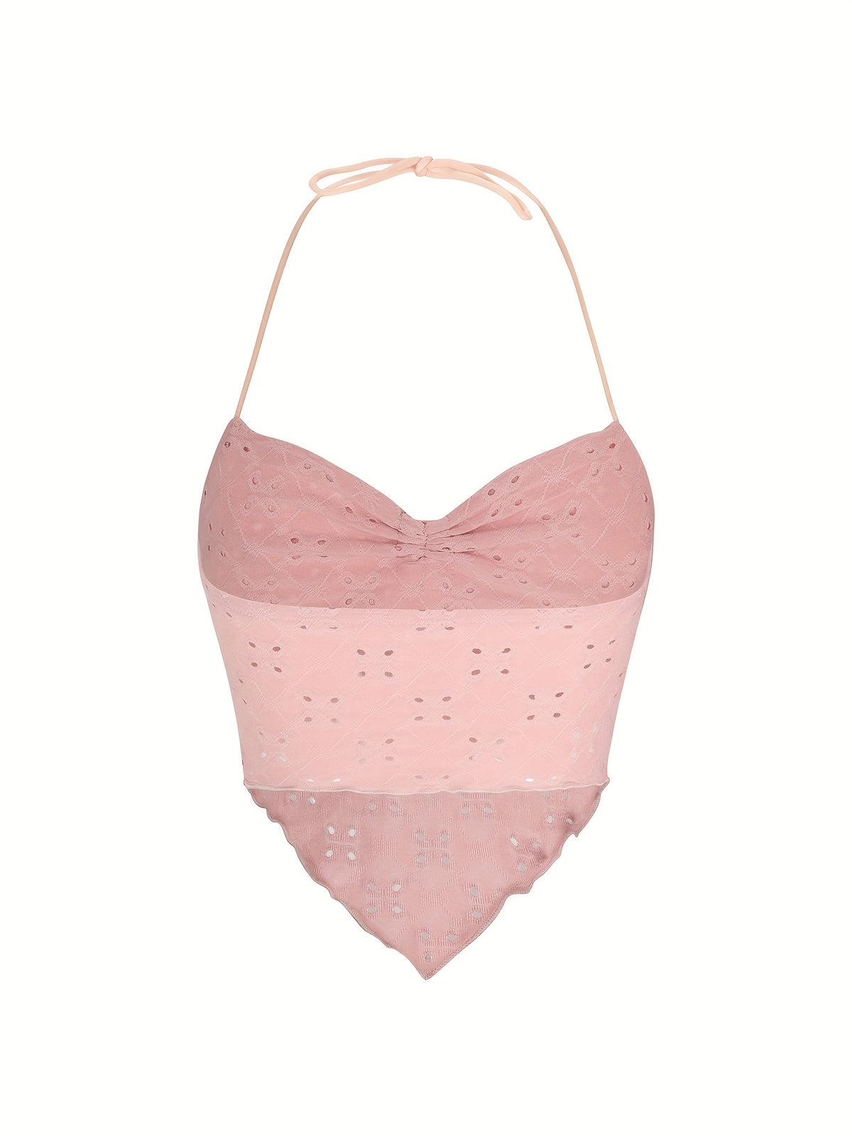 Y2K Drawstring Backless Camisole Top - Pink
