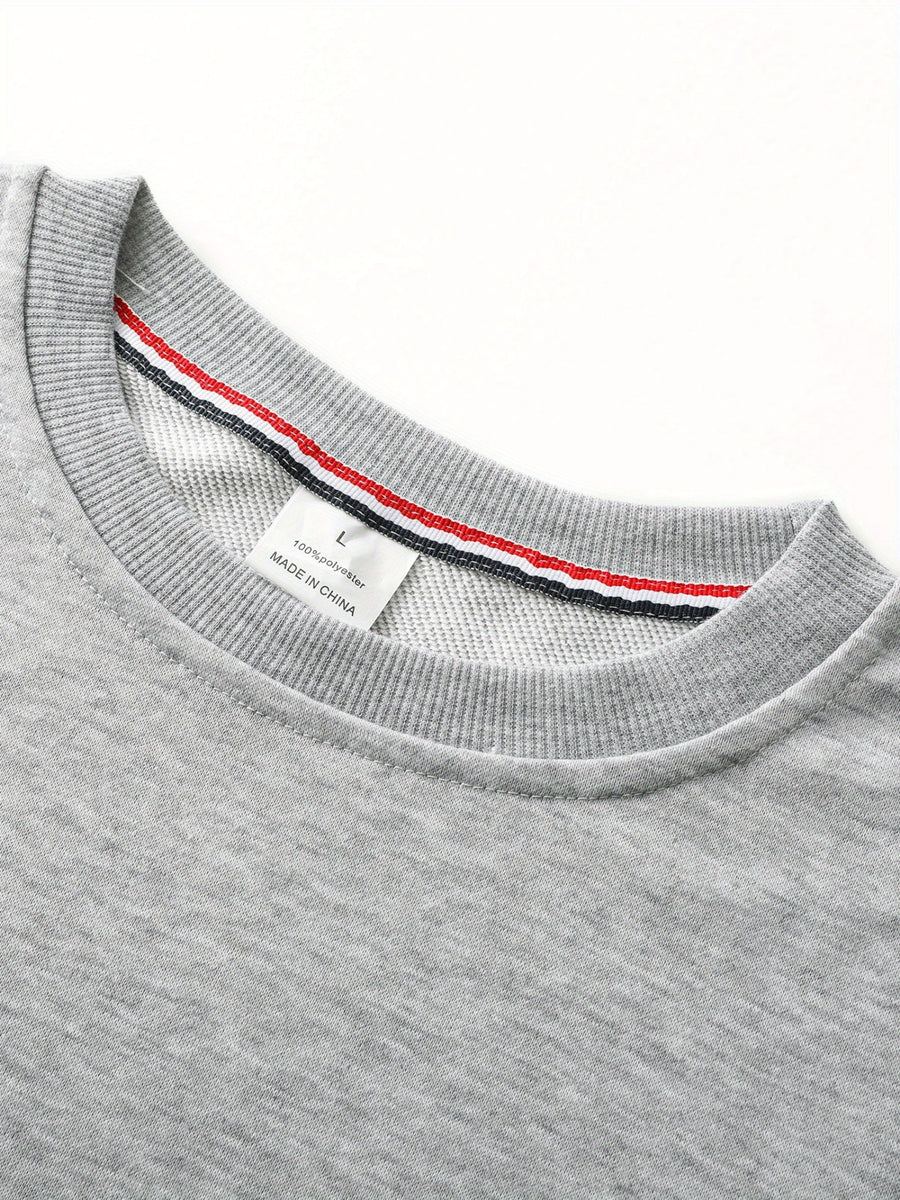 This Pullover Features a Round Neck And a Stylish Airplane Print, Making It a Versatile And Fashionable Choice for Casual Sportswear. It'S a Trendy Long-Sleeve Sweatshirt Suitable for Outdoor Activities, Perfect for Autumn And Winter Men'S Fashion - Light Grey