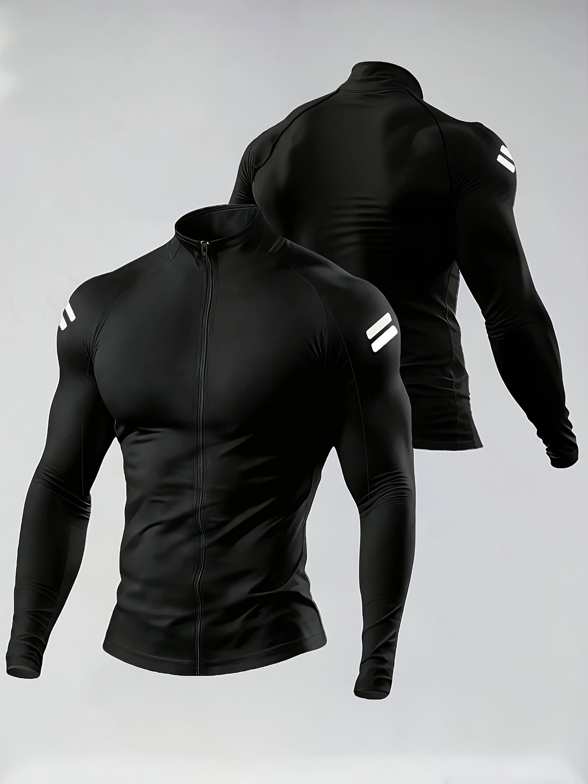 1pc Men'S Athletic Jacket, Versatile Stand Collar, Full-Zip Design, Quick-Dry Fabric, Fitness Training, Basketball, Running, Outdoor Travel, Casual Wear, Men'S Sports Coat, Men'S Fitness Jacket - Black