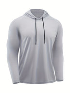 3pcs Outdoor Breathable Hooded T-Shirts for Men, Spring/Summer Fitness and Casual Wear, for Gym - Dark Gray + Light Grey + Dark Blue