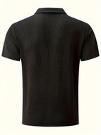 2026 Men's Summer Color-Block Polo Shirt, Available in Multiple Colors, Suitable for Home, Business, Office, and Golf - Black A
