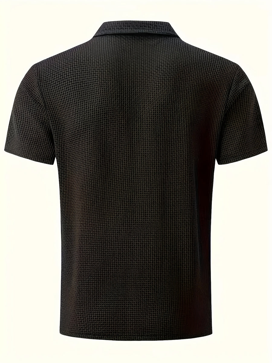 2026 Men's Summer Color-Block Polo Shirt, Available in Multiple Colors, Suitable for Home, Business, Office, and Golf - Black A