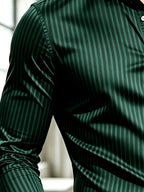 Vintage Money Suit Men'S Pinstripe Shirt - Navy Style, Button-Up Collar Suitable for Business, Office, And Casual Wear, Machine Washable - Shirt with Vertical Stripes, Regular Fit, Long Sleeve, Button-Up Shirt - Mixed Color 3