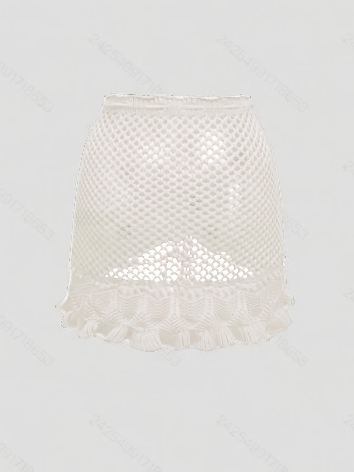 Targeted Style - Women's Elegant Casual Mini Skirt - Summer Beach Hollow Dress, Solid Color Minimalist, Soft and Comfortable Fabric - White