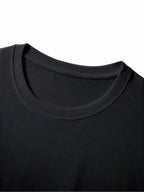 100% T-shirt, New Spring/Autumn Long-Sleeve T-shirt, Men's Sporty Casual Wear, Stylish and Versatile Top - Black