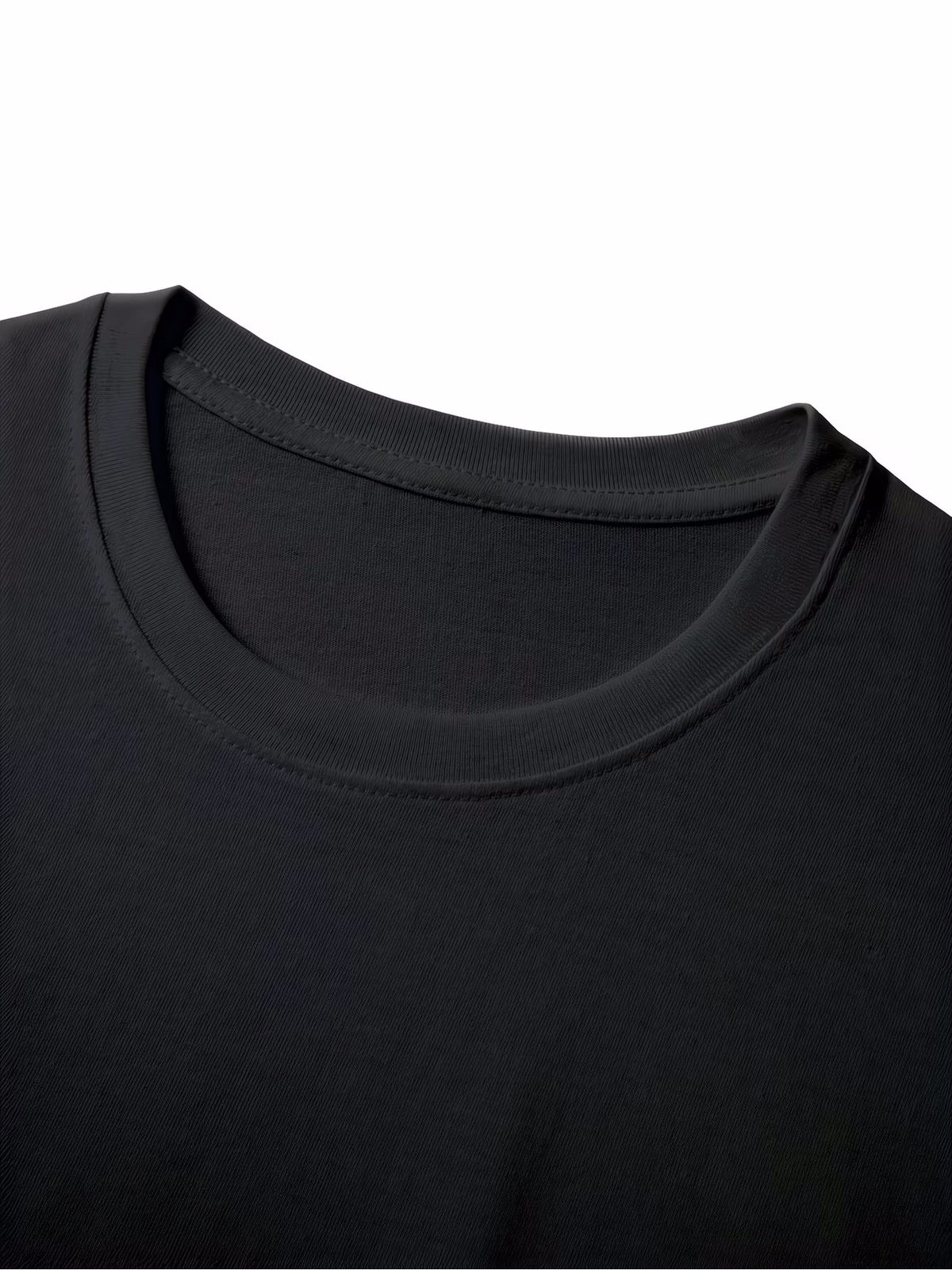 100% T-shirt, New Spring/Autumn Long-Sleeve T-shirt, Men's Sporty Casual Wear, Stylish and Versatile Top - Black