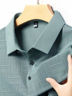 3pcs Set Upon Arrival, Men'S Summer Quick-Drying Breathable Polo Shirt, Commute Lapel Casual Top - Ocean Green