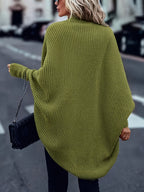 New Autumn And Winter Collection of Popular Casual Fashion Loose And Easy Versatile Elegant Retro Long-Sleeve Shawl Women'S Cardigan Top - Olive Green