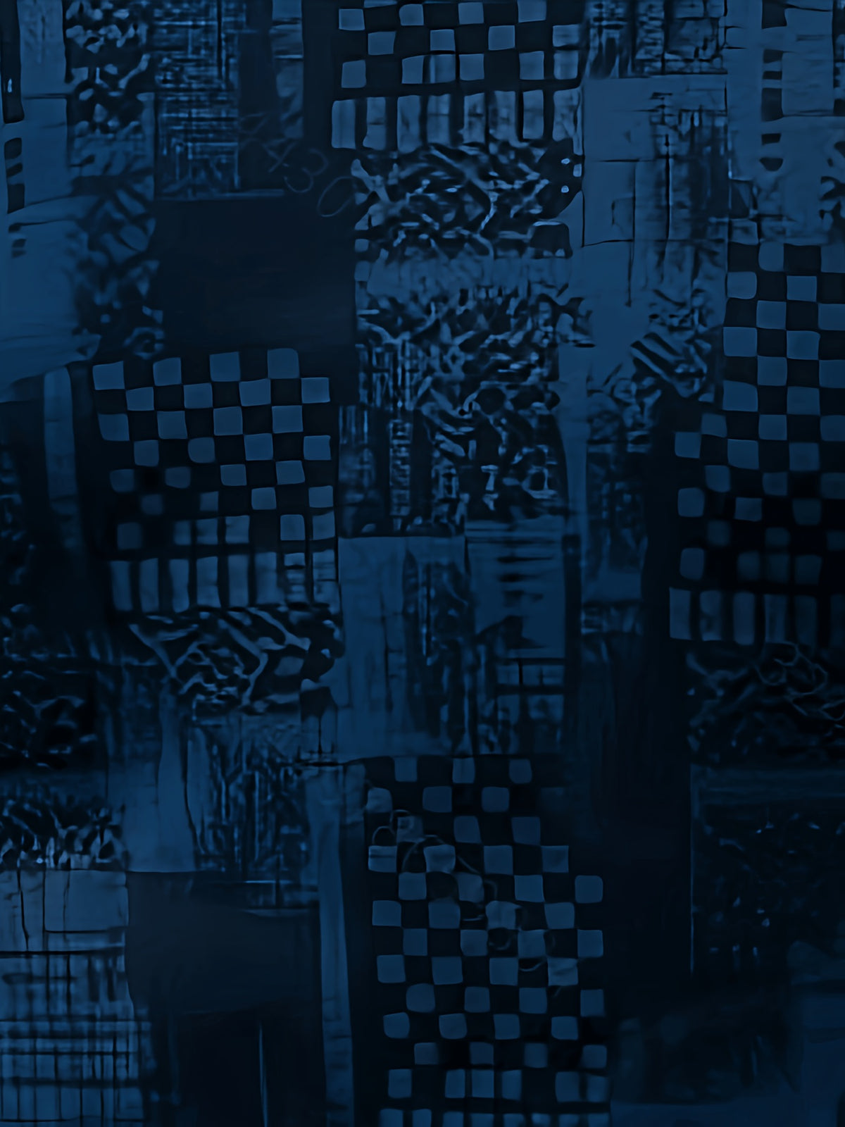 2026 Men'S All-Match Breathable Comfortable New Casual Top, Black Gray Blue Plaid Patchwork Print T-Shirt, Men'S Round Neck Short Sleeve Business Casual Top, Low-Key Premium, Plaid Patchwork, Abstract Lines, Dark Tone Texture, Daily Casual Wear - Style 8