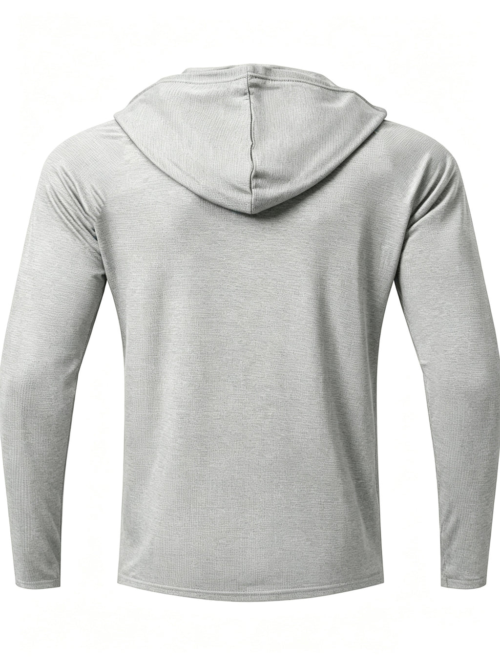7pcs Men's Quick-Dry Hooded - Soft Breathable Lightweight Hoodie Suitable for Fishing, Outdoor Sports & Gym, - Long Sleeve Fitness Shirt with Hood, Machine Washable for Running,, and Casual Wear - Light Grey