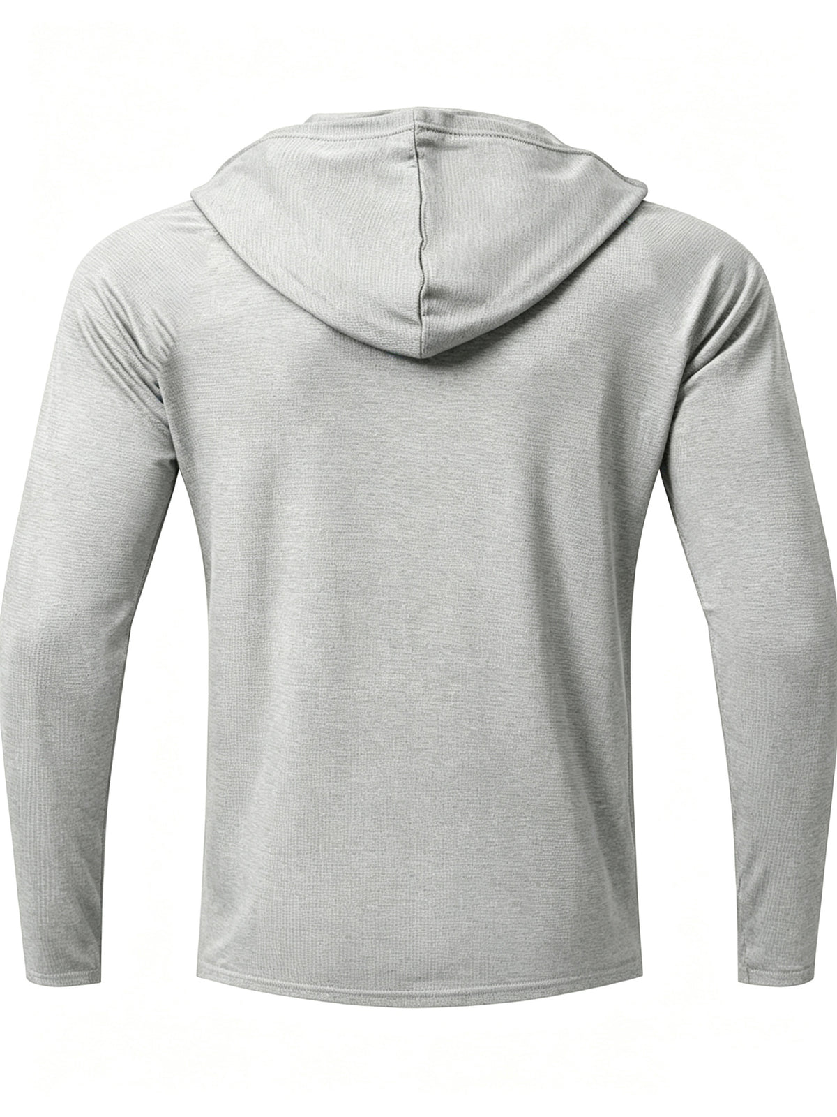 7pcs Men's Quick-Dry Hooded - Soft Breathable Lightweight Hoodie Suitable for Fishing, Outdoor Sports & Gym, - Long Sleeve Fitness Shirt with Hood, Machine Washable for Running,, and Casual Wear - Light Grey