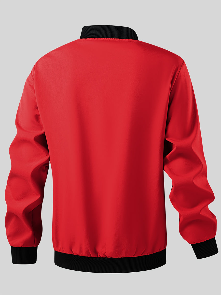 Men'S Easy Solid Color Classic Version Jacket Light And Thin Jacket, Comfortable Upper Body, New Chinese National Style Tang Suit, China-Chic, Versatile Casual Wear, Matching Coat - Red