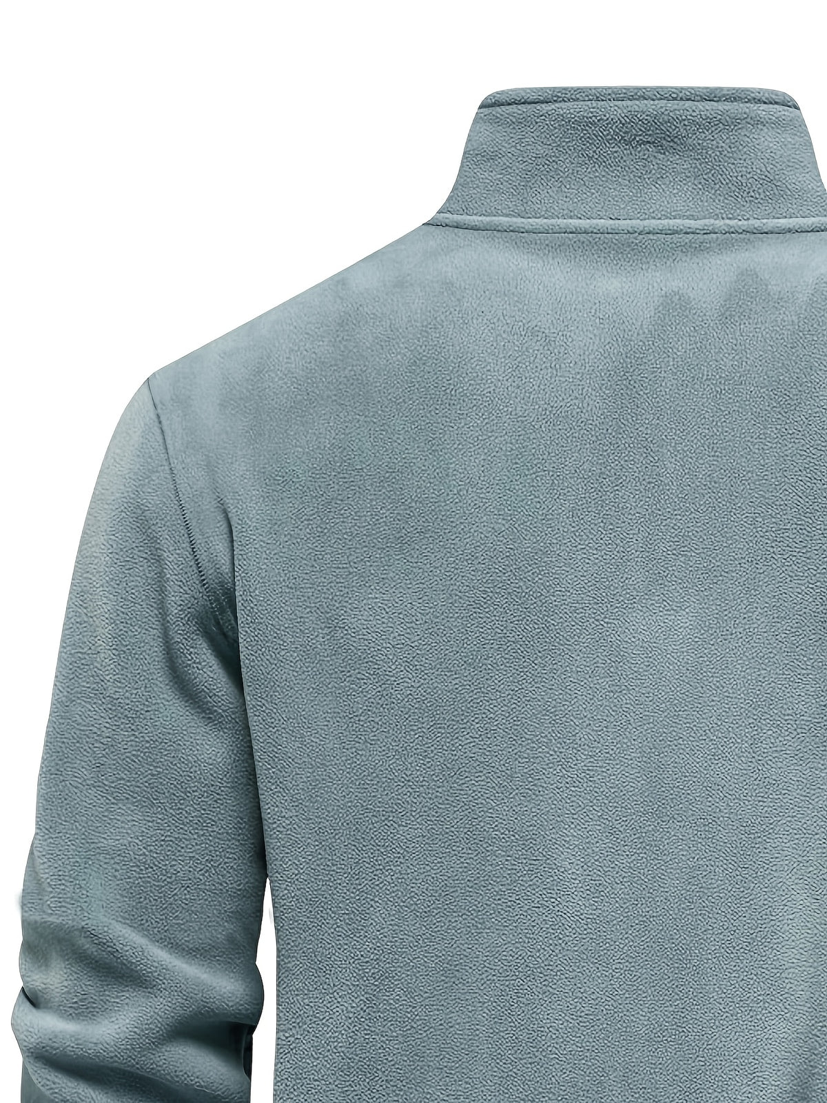 Men'S 5pcs Versatile Basic Fleece Sweatshirt, Half-Zip Stand-Up Collar Autumn And Winter Long-Sleeved Top - Mint Green + Navy Blue + Slate Blue + Sky Blue + Gray