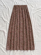 Item No.: ZD1127244 Spring/Summer Women's Simple, Fashionable, Casual, and Versatile Skirt - Coffee Floral