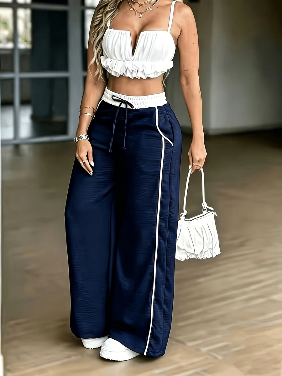 YY260517109 Women's Fashion Casual Pants - Navy Color
