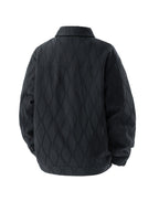 Early Autumn New Men'S Lapel Textured Solid Color Cargo Jacket, Trendy Snap-Button Loose Casual Short Coat with Pockets, Premium Men'S Gift - Black
