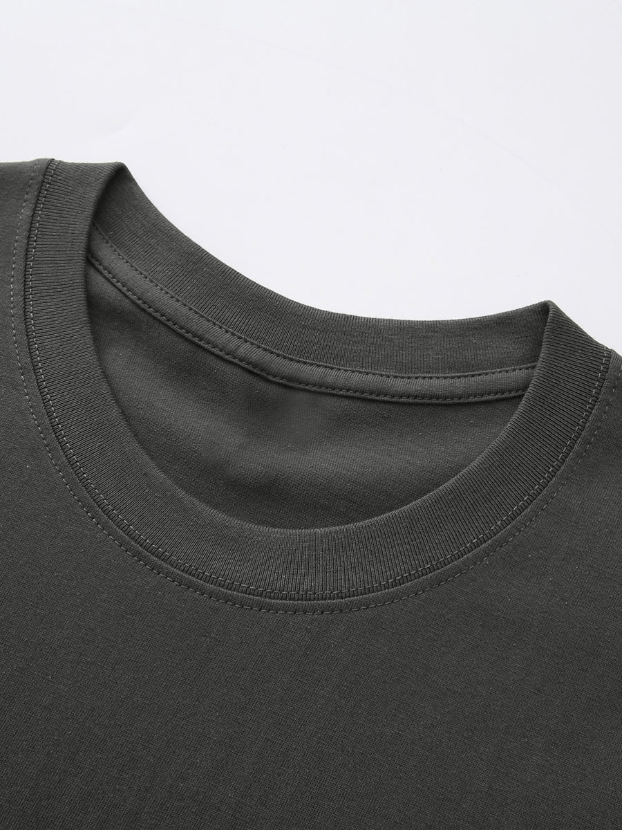 Men's New Style Pure Cotton Crew Neck Short Sleeve T-Shirt with Sea Turtle, Ocean Wave, and Sun Print - Comfortable, Soft, Breathable, Perfect for Vacation, Leisure, and a Summer Essential - Dark Gray