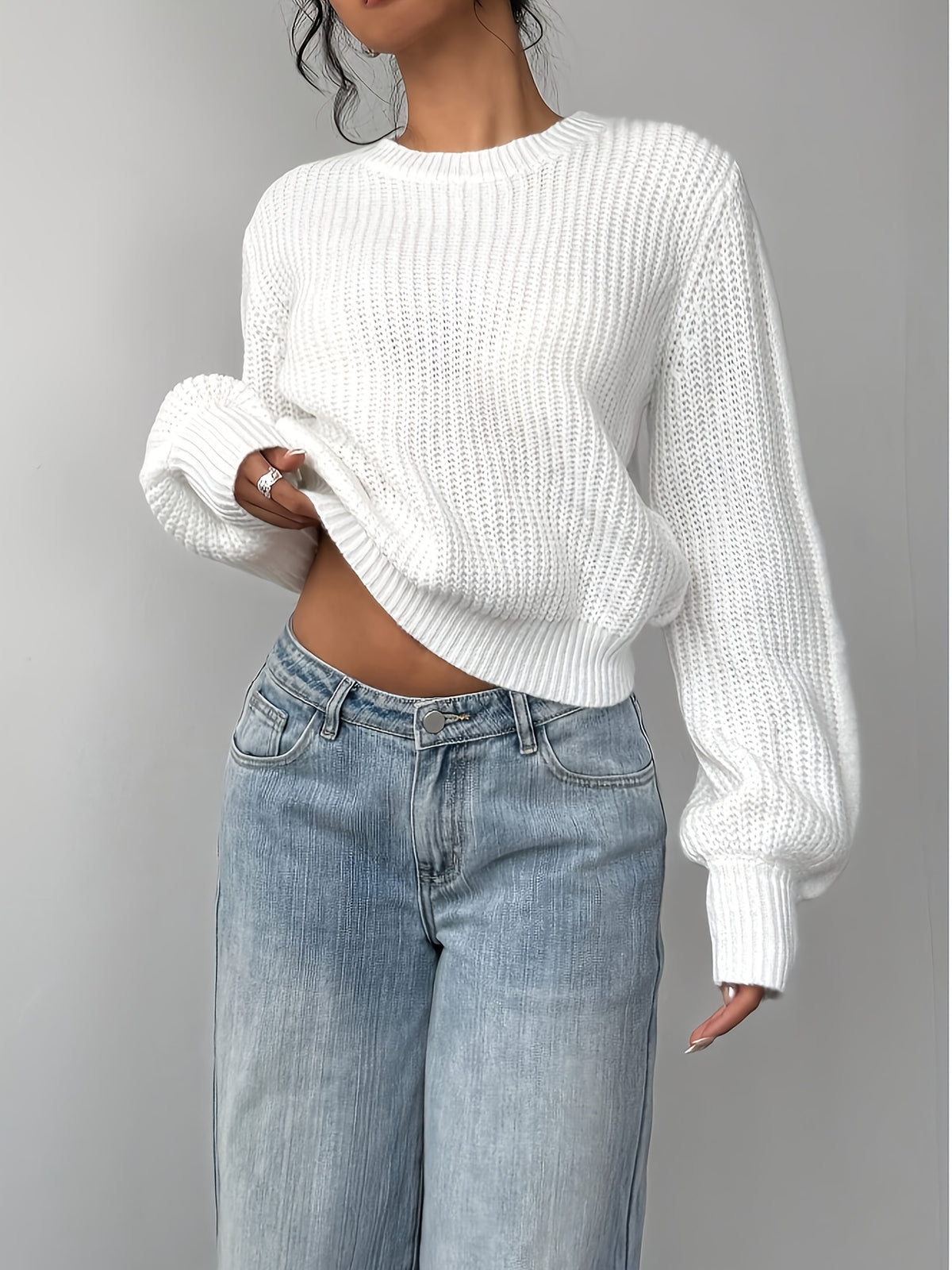 Women'S Easy Premium White Sweater - White