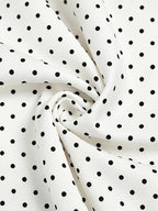 Ladies Polka Dot Printed Round Neck Side Tie T-Shirt - Mixed colors