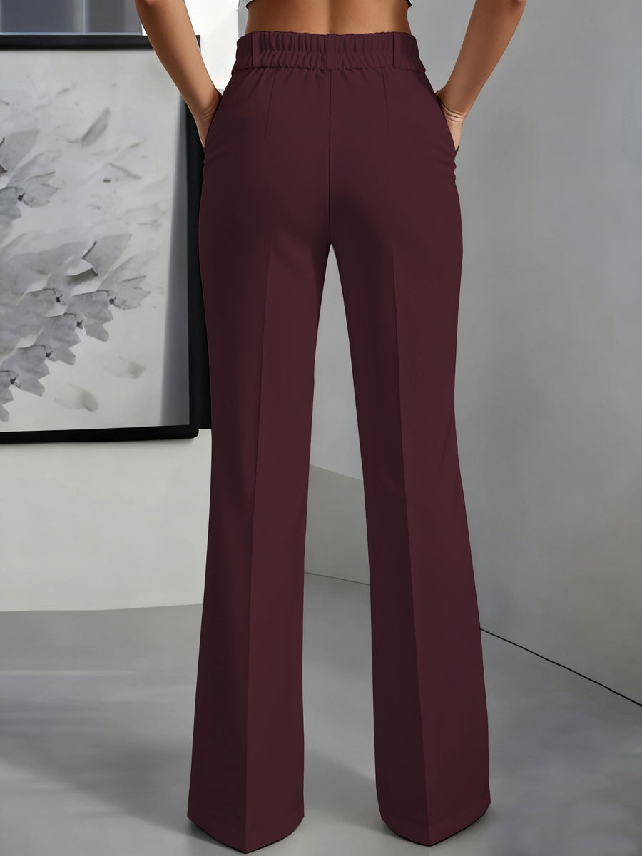 Elegant Special + Women'S Solid Color Easy Trousers - Red