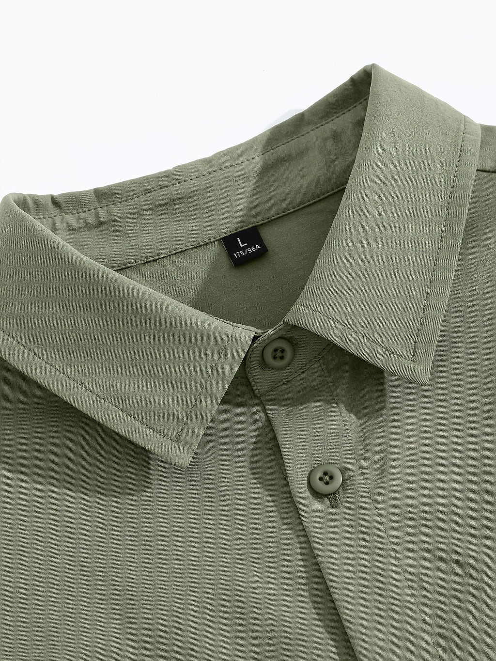 MIANZHI Men's Shirt, Japanese-Style Casual Long-Sleeve Shirt, New Spring/Autumn Loose-Fit Outerwear, Versatile Solid Color Turn- Collar Shirt for Men - Gray Green