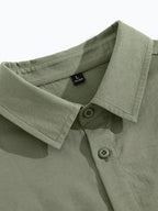 MIANZHI Men's Shirt, Japanese-Style Casual Long-Sleeve Shirt, New Spring/Autumn Loose-Fit Outerwear, Versatile Solid Color Turn- Collar Shirt for Men - Gray Green