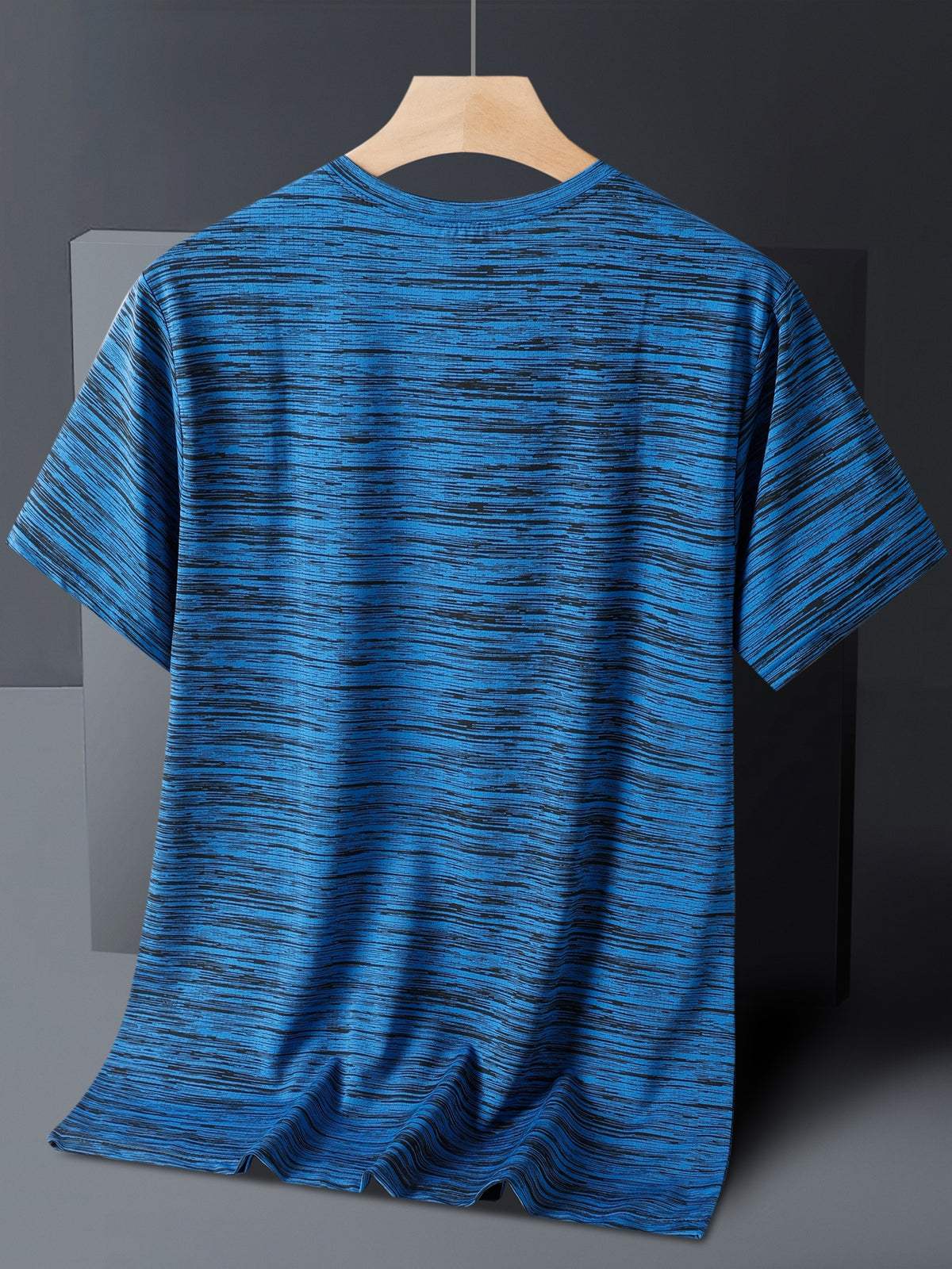 5pcs Men's Sports & Fitness Breathable Quick-Dry T-Shirts, Outdoor Travel Casual Running Printed Short-Sleeve Tees, Easy to Clean and Maintain, Lightweight T-Shirts for Daily Leisure and Gatherings, Classic Crew Neck Shirts - Dark Gray + Dark Gray + Black + Colorful Orchid + Black