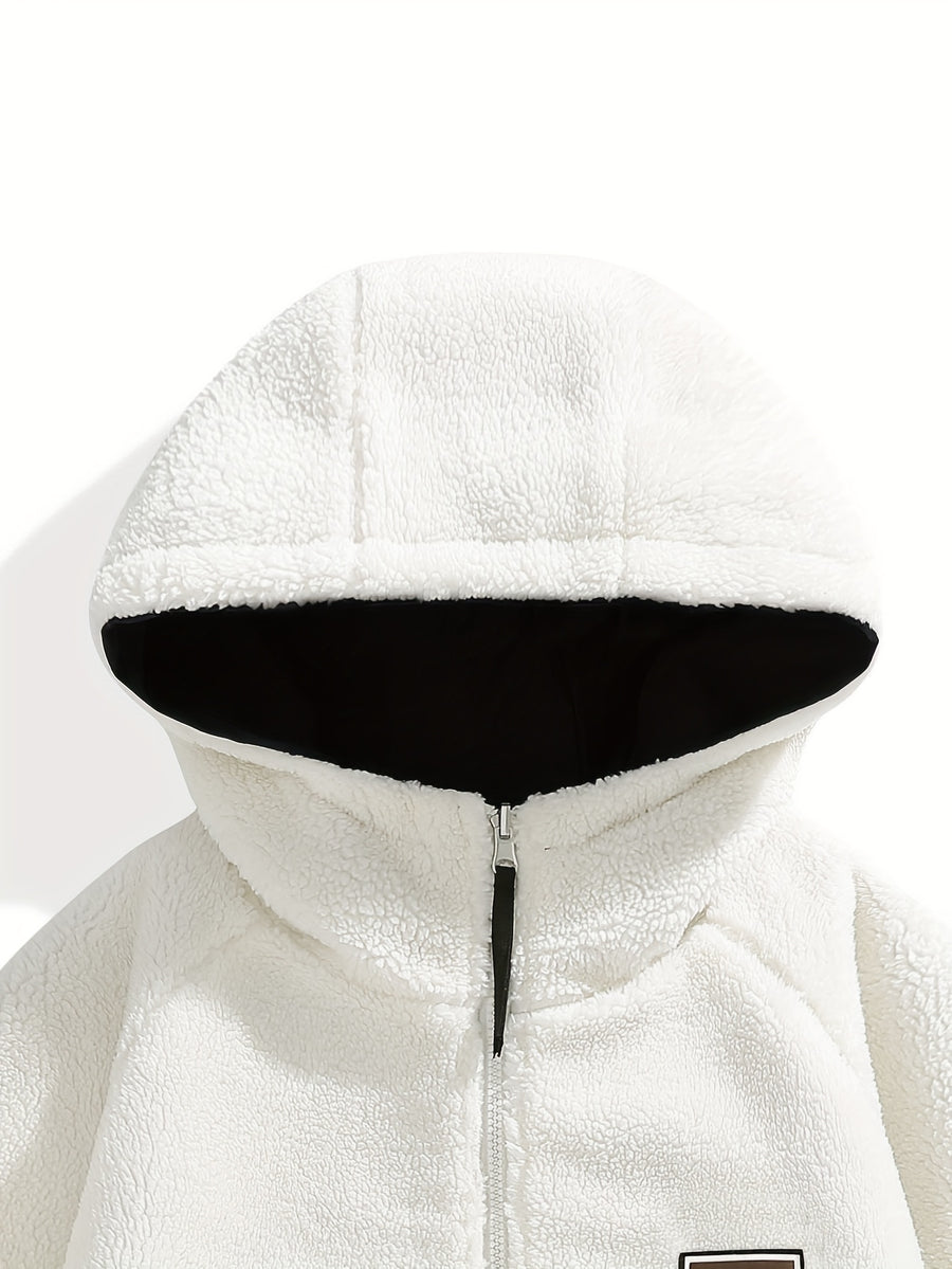 Men'S Jacket, Men'S Casual Outdoor Sports Warm Hooded Jacket, Reversible Jacket, Made of Windproof And Wear-Resistant Fabric, Warm And Comfortable Fall Winter Style 1pc - Black