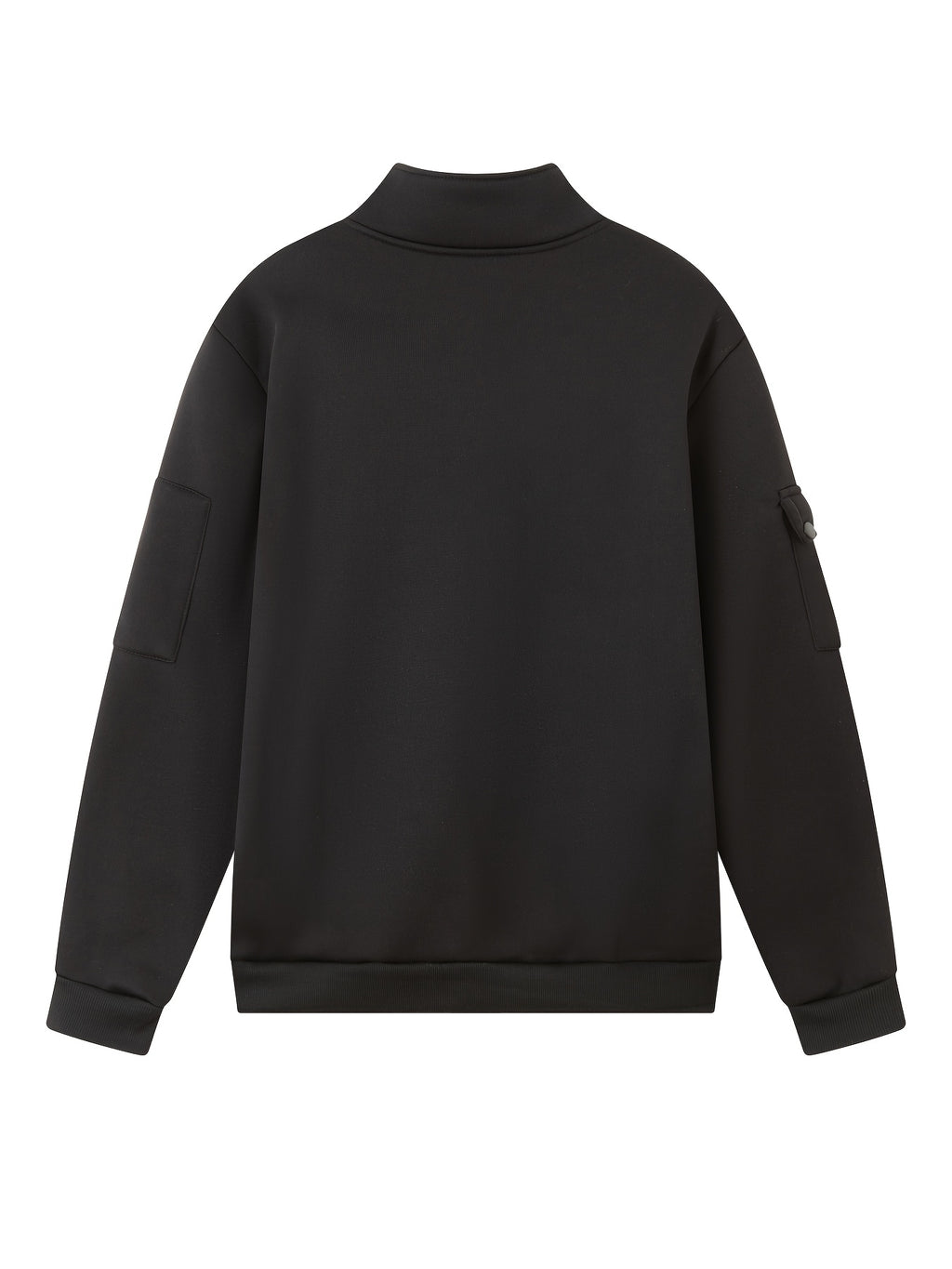 2026 Autumn/Winter New Men's Stand Collar Half-Zip Sweatshirt, Distressed Print, Workwear Style Multi-Pocket Design, Wear-Resistant and Wrinkle-Resistant Fabric, Sleek Cut Without Bulk, Combining Workwear Practicality with Casual Attire Adaptability - Black 1