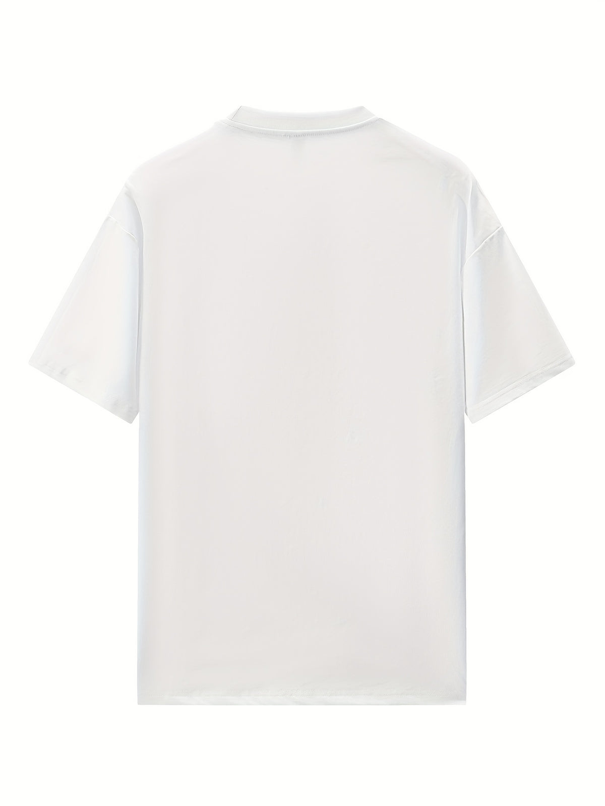 Women's Summer Casual Versatile Heart Print Midi Loose Fit Round Neck Short Sleeve T-Shirt Top - White
