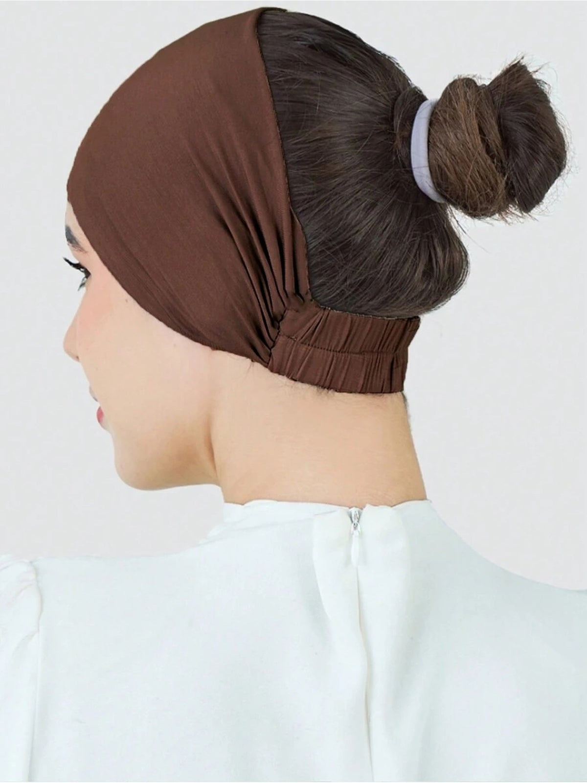 1pc Classic Solid Color Pleated Headband, Can Be Used As a Base Hat, Layered Design Can Be Worn Alone As a Headscarf, Practical Basic Item for Daily Worship And Festive Wear, Meeting Diverse Styling Needs - 【Brown】