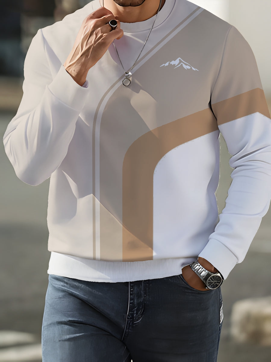 Men's Crew Neck Sweatshirt, New Spring/Autumn Crew Neck Top, Trendy Men's Crew Neck Sweatshirt - Mixed colors
