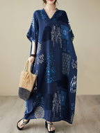Plus Size Elegant Temperament Loose Comfortable Casual Home Dress, Holiday Travel Leisure Vacation Home Robe - Mixed colors