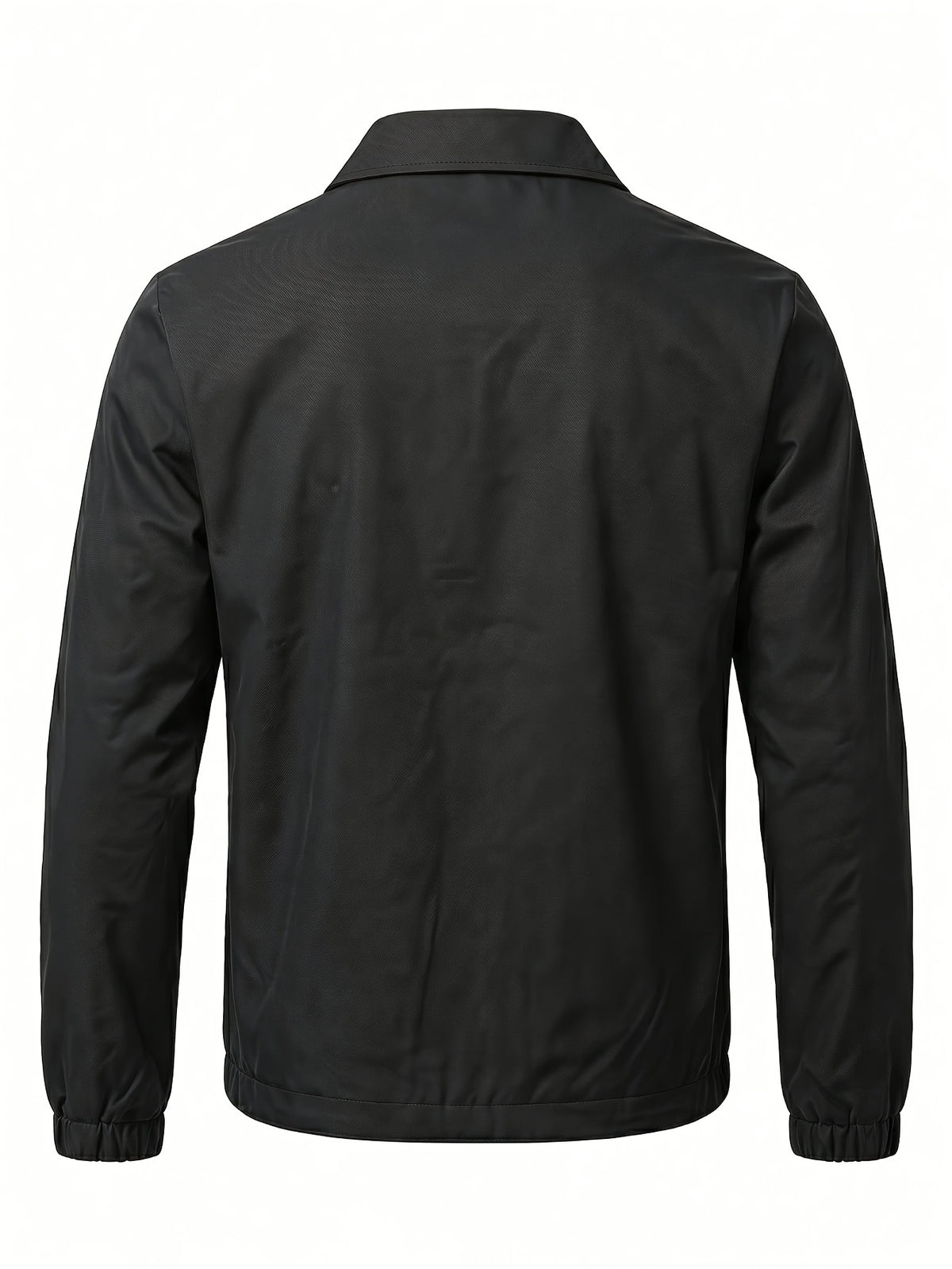 [Pearson OBM] Men'S Solid Color Long Sleeve Lapel Jacket Top - Black