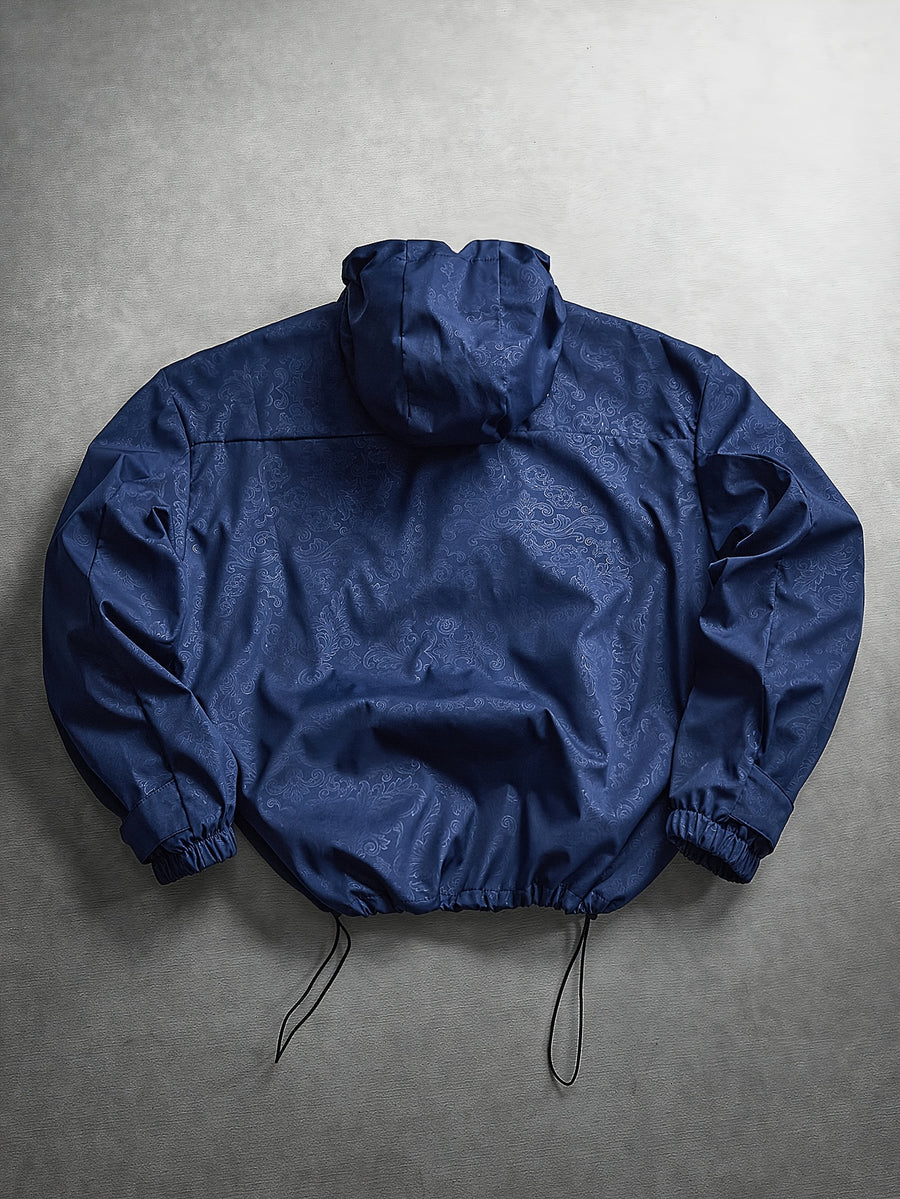 Men's Hooded Sports Jacket with Letter Print and Drawstring Hem, Spring and Autumn Daily Outings, Parties, Holidays, Old Boyfriend, Husband Gift - Blue